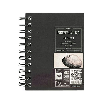 Блокнот для зарисовок Sketchbook (110г/м.кв белая мелкозернистая бумага 80 листов)