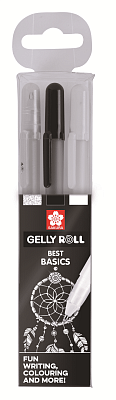 Набор гелевых ручек Gelly Roll Mix 3 штуки (белая, черная, прозрачная)