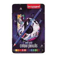 Набор цветных карандашей Back to School Soft Grip Dark (12 штук в металлической упаковке)