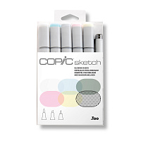 Набор маркеров COPIC SKETCH смешанные цвета 6 штук в пластиковой упаковке