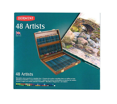 Набор цветных карандашей Derwent Artists (48 цветов в деревянной упаковке)