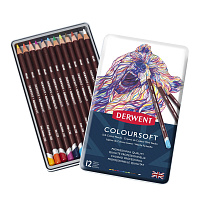 Набор цветных карандашей Derwent COLOURSOFT  (12 цветов в металлической упаковке)