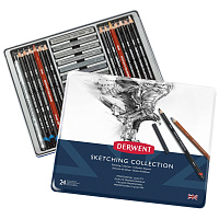 Набор графических материалов Derwent Sketching Collection (24 предмета в металлической упаковке)