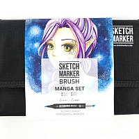 Набор маркеров SKETCHMARKER BRUSH 24 Manga Set - Манга (24 маркера + сумка органайзер)