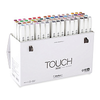 Набор  маркеров  TOUCH TWIN brush  60 штук (цвета А) в пластиковой упаковке