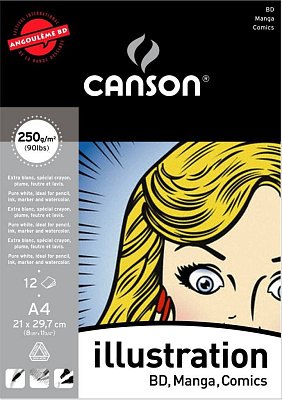 Альбом для маркера Canson Illustration (250г/м.кв 12л 21*29.7см)