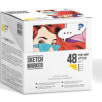 Набор маркеров SKETCHMARKER 48 Pop Art style - Поп Арт (48 маркеров в пластиковом кейсе)