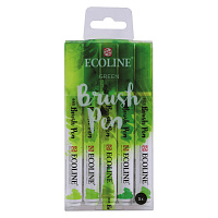 Набор акварельных маркеров Ecoline Brush Pen Зеленые 5 штук в пластиковой упаковке