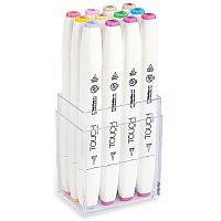 Набор  маркеров  TOUCH TWIN ShinHan brush 12 штук (пастельные цвета) в пластиковой упаковке