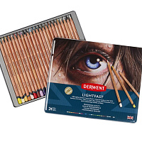 Набор цветных карандашей Derwent Lightfast (24 цвета в металлической упаковке)