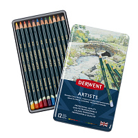 Набор цветных карандашей Derwent Artists (12 цветов в металлической упаковке)
