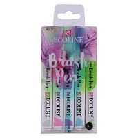 Набор акварельных маркеров Ecoline Brush Pen Пастельные 5 штук в пластиковой упаковке