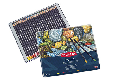 Набор цветных карандашей Derwent Studio (24 цветов в металлической упаковке)