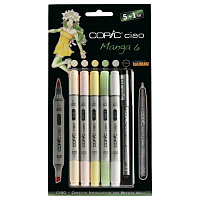 Набор маркеров Copic Ciao Manga 6, 5 маркеров + мультилинер 0.3мм в блистере