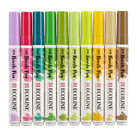 Набор акварельных маркеров Ecoline Brush Pen Botanic 10 штук в пластиковой упаковке