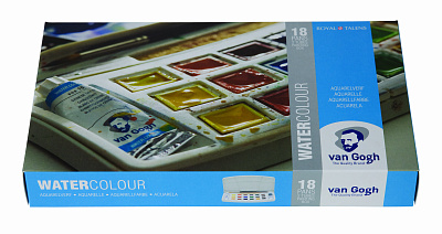 Набор акварельных красок Royal Talens Van Gogh (18 кювет кисть пластиковый короб)