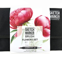 Набор маркеров SKETCHMARKER BRUSH 24 Flowers Set - Цветы (24 маркера + сумка органайзер)