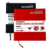 SKETCHMARKER MARKER & GRAPHIC LINE (163х163 мм, 48 л./96 стр., Bristol 180 г\м2, твердая обложка)
