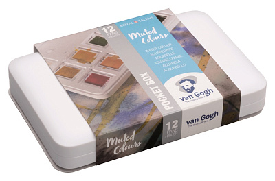 Набор акварельных красок Royal Talens Van Gogh "Muted Colours" (12 кювет + кисть в пластиковой упак)